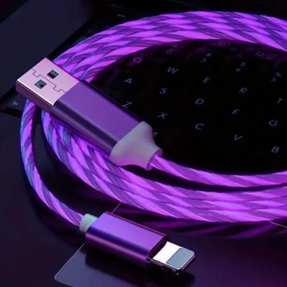 iPhone Illuminated Charging Cable BLUE Streamer LED lights